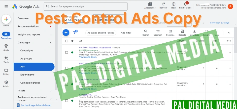 google ads pest control ppc marketing