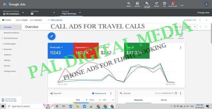 PPC Google Ads Flight Booking, Airlines  Calls